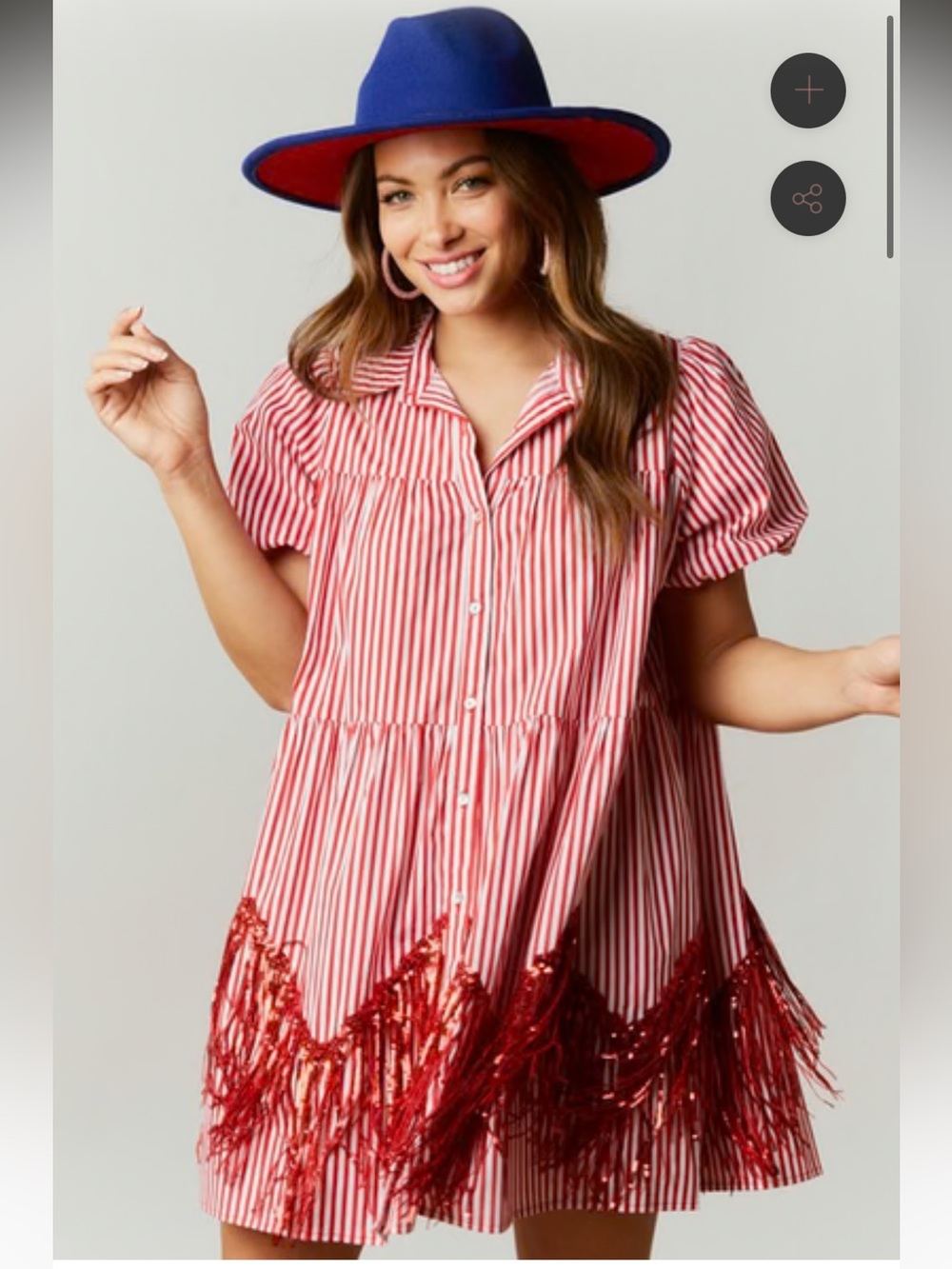 NWT Fantastic Fawn Red Mini Dress with Flutter Sleeves
